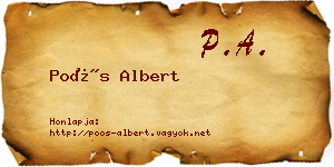 Poós Albert névjegykártya